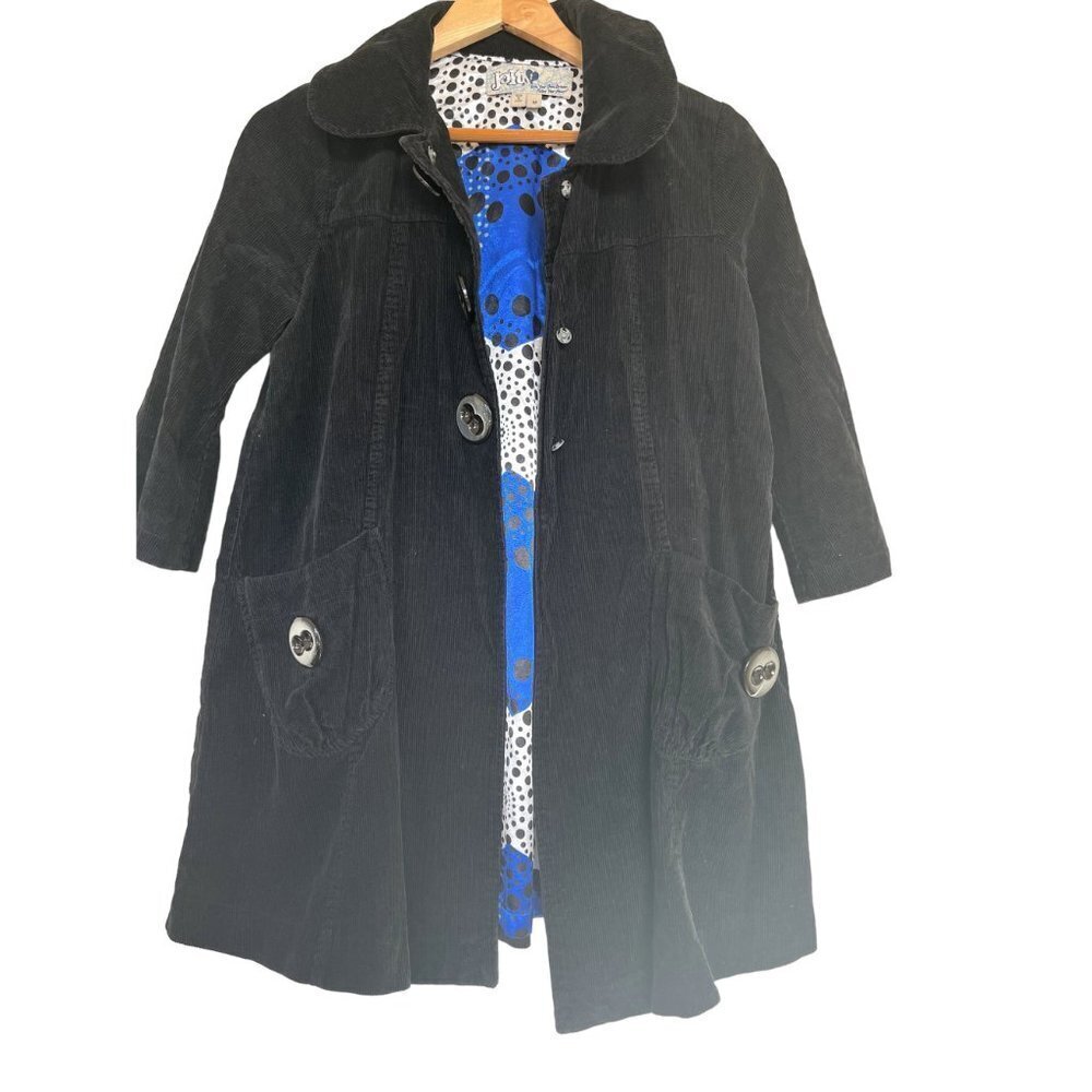 Adorable Jolt Boho Corduroy Black Coat - Picture 2 of 14